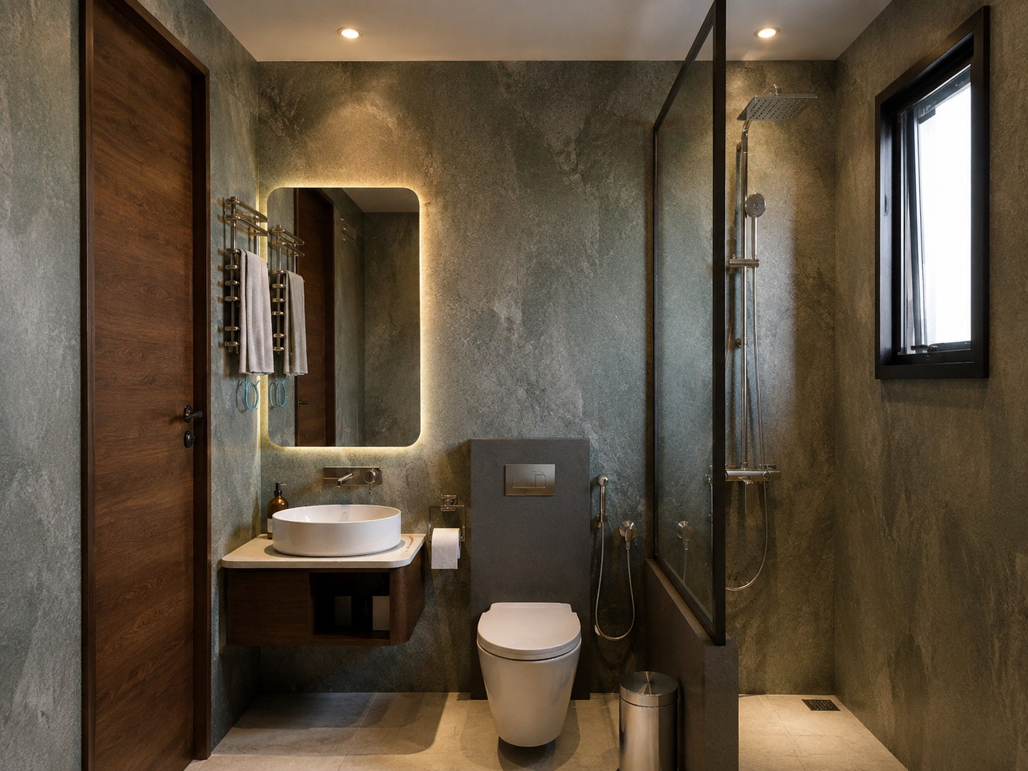 Slate stone luxury bathroom renovation Mumbai and Thane